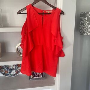 Gibson Latimer bright orange/red cold shoulder, not sleeveless.